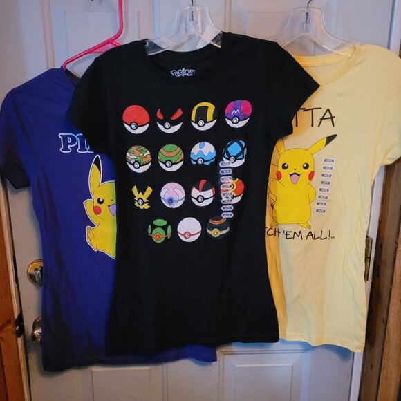 Pokemon Tops - NWT Lot of 4 Pokemon T-shirts Junior Medium